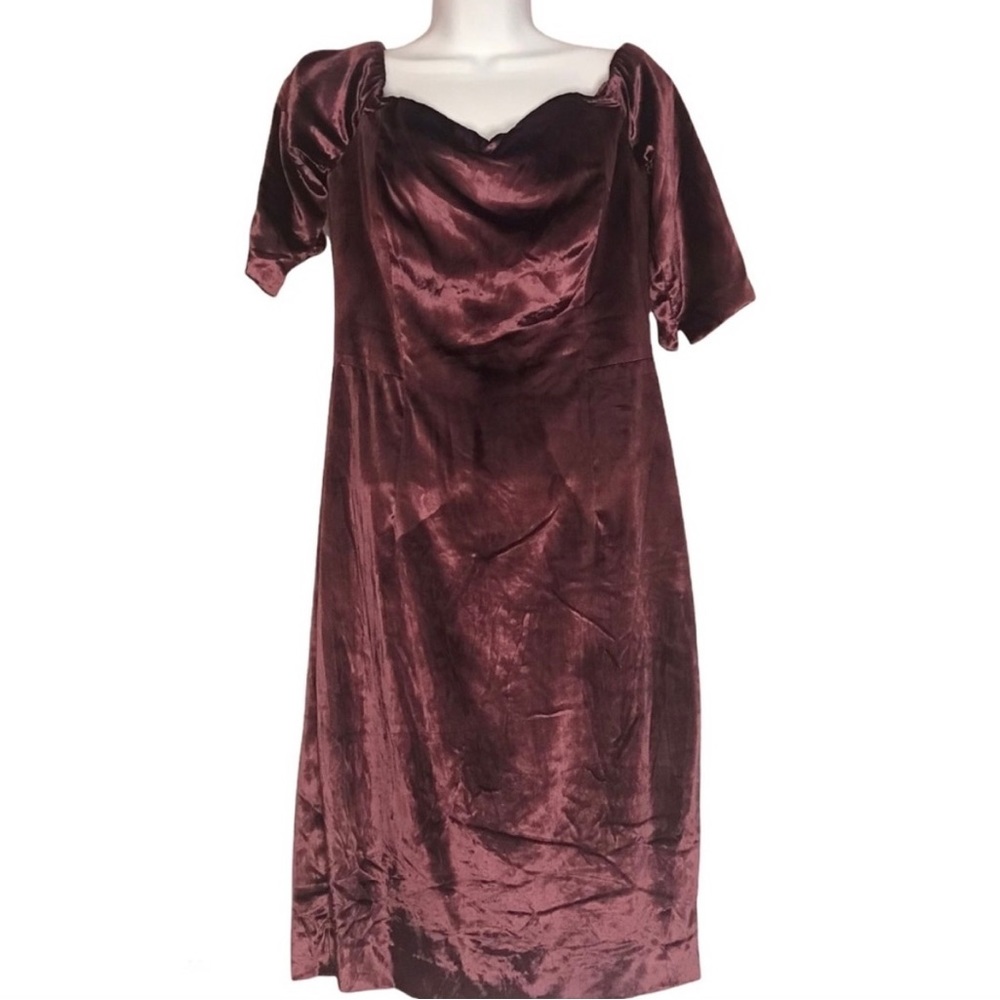 Milly burgundy slim off-shoulder dress. Women’s size 8